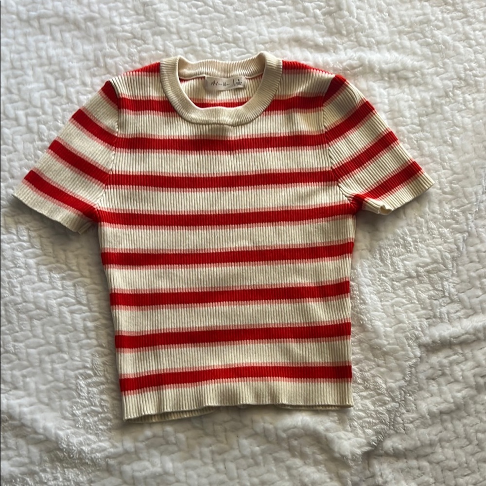 Active USA Red and Cream Short Sleeve Tee